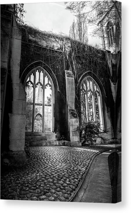St Dunstan In The East Canvas Print featuring the photograph St Dunstan in the East by Georgia Clare