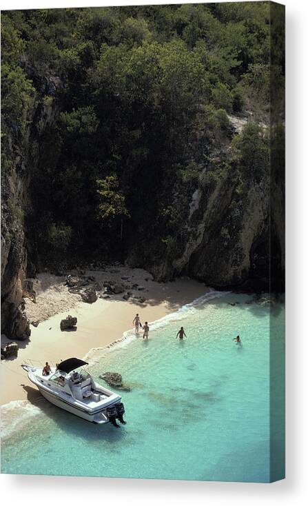 People Canvas Print featuring the photograph Trip To Little Bay by Slim Aarons