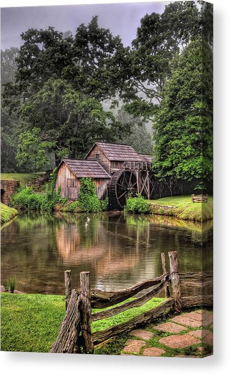 North Carolina Canvas Print featuring the photograph Blue Ridge Parkway Mabry Mill 2 by Dan Carmichael