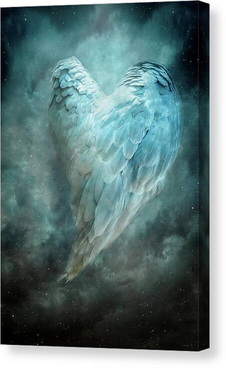 Heart Canvas Print featuring the digital art Hope is the Thing with Feathers by Nicole Wilde