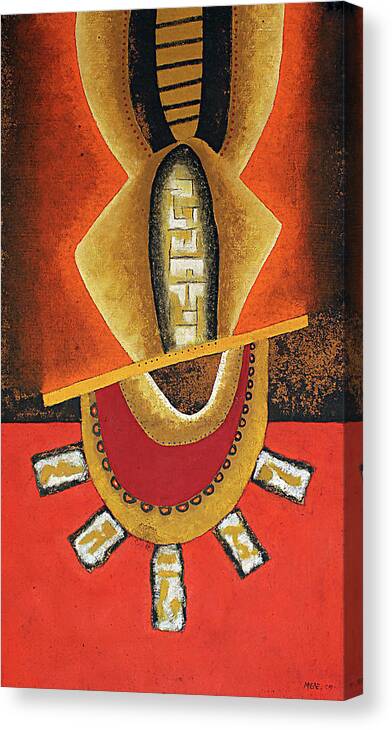 African Canvas Print featuring the painting Tribal Man by Michael Nene