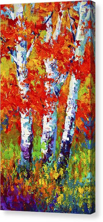 Paintings Canvas Print featuring the painting Red Autumn by Marion Rose