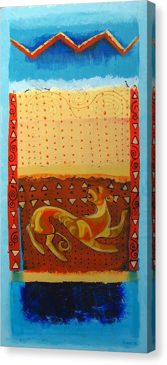 Abstract Canvas Print featuring the painting Scythian gold 3 by Aliza Souleyeva-Alexander