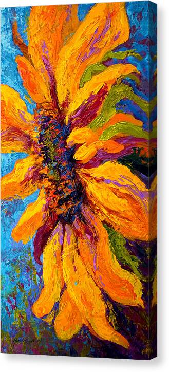 Sunflowers Canvas Print featuring the painting Sunflower Solo II by Marion Rose