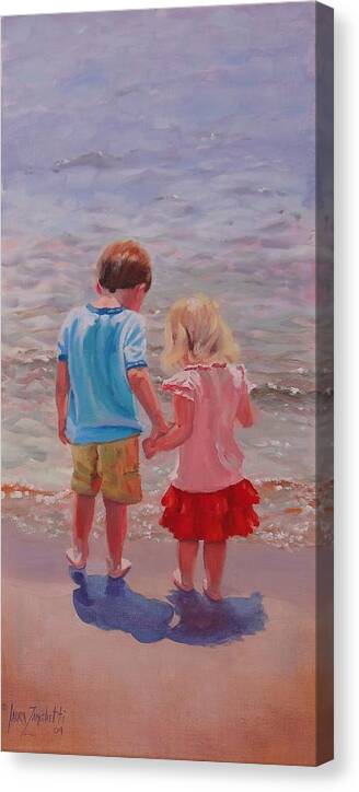 Oil Painting Canvas Print featuring the painting Helping Hand by Laura Lee Zanghetti