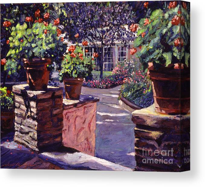 Gardens Canvas Print featuring the painting Bel-Air Gardens by David Lloyd Glover