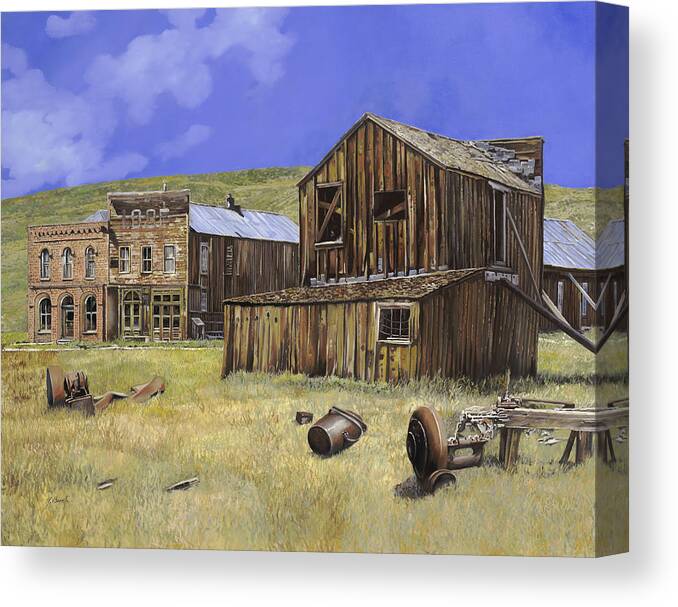 Bodie Canvas Print featuring the painting ghost town of Bodie-California by Guido Borelli