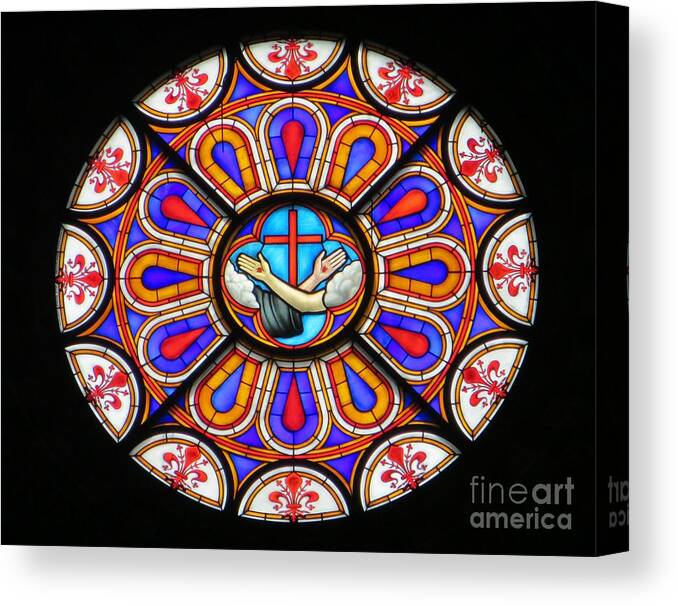 Florence Canvas Print featuring the photograph Stained Glass Santa Croce Church by Tim Townsend