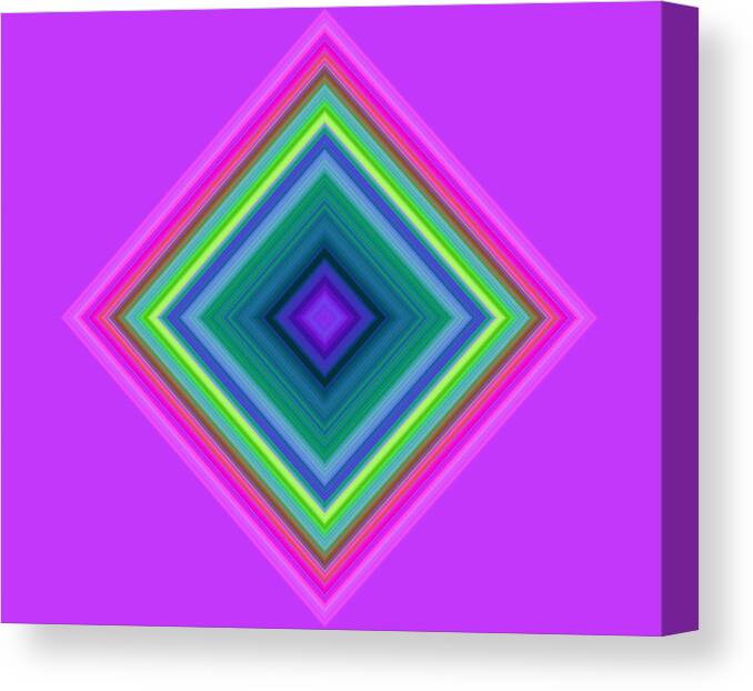 Abstracts Canvas Print featuring the digital art Abstract Diamond #1 by Karen Nicholson