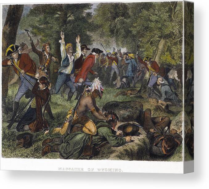 1778 Canvas Print featuring the drawing Battle Of Wyoming, 1778 #2 by Granger