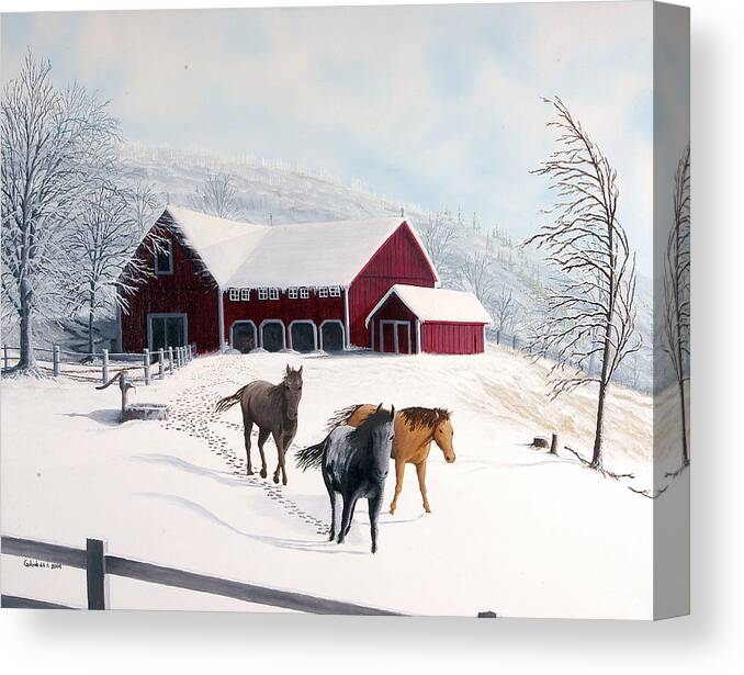 Trees Canvas Print featuring the painting Best Friends #1 by Mark Golomb