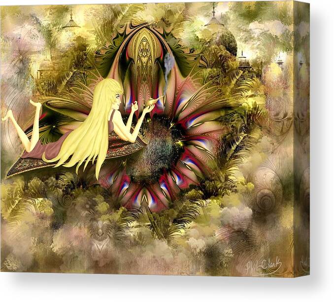 Girl Canvas Print featuring the digital art Best Wishes #1 by Phil Clark