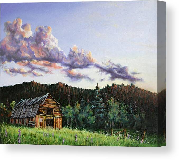 Barn Canvas Print featuring the painting Box Prairie Barn by Craig Burgwardt