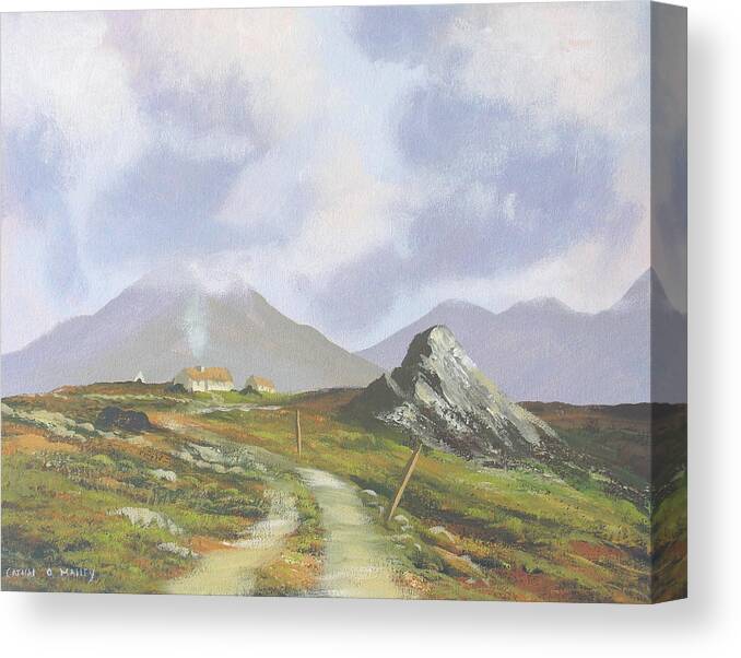 Connemara Cottage Canvas Print featuring the painting Connemara Cottage #1 by Cathal O malley