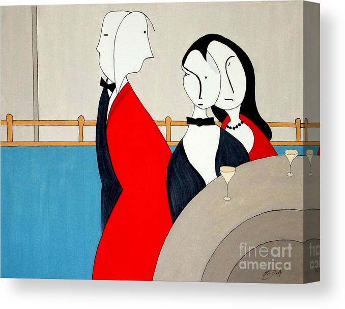People Canvas Print featuring the painting Curious by Bill OConnor