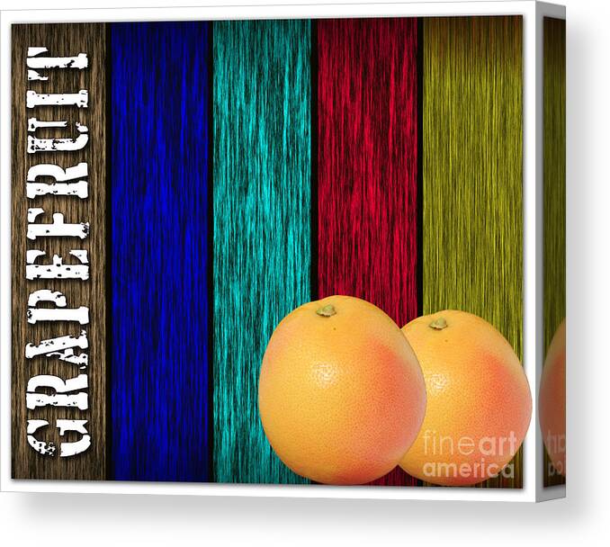 Grapefruit Paintings Mixed Media Canvas Print featuring the mixed media Grapefruit #1 by Marvin Blaine