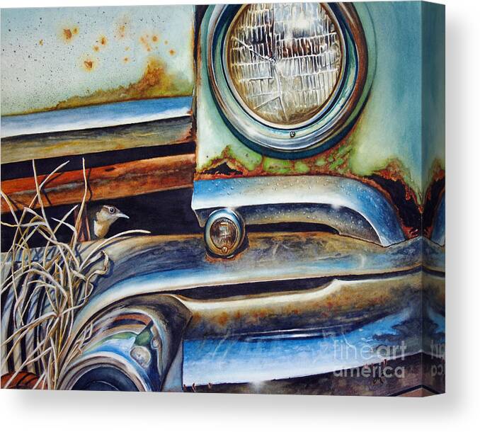 Wren Canvas Print featuring the painting In the Beaten Path #1 by Greg and Linda Halom