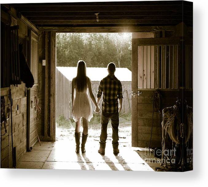 Barn Canvas Print featuring the photograph Into the Light by Brenda Giasson