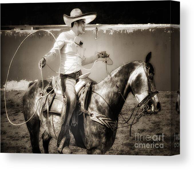 Cowboy Canvas Print featuring the photograph Lasso Artist #2 by Barry Weiss