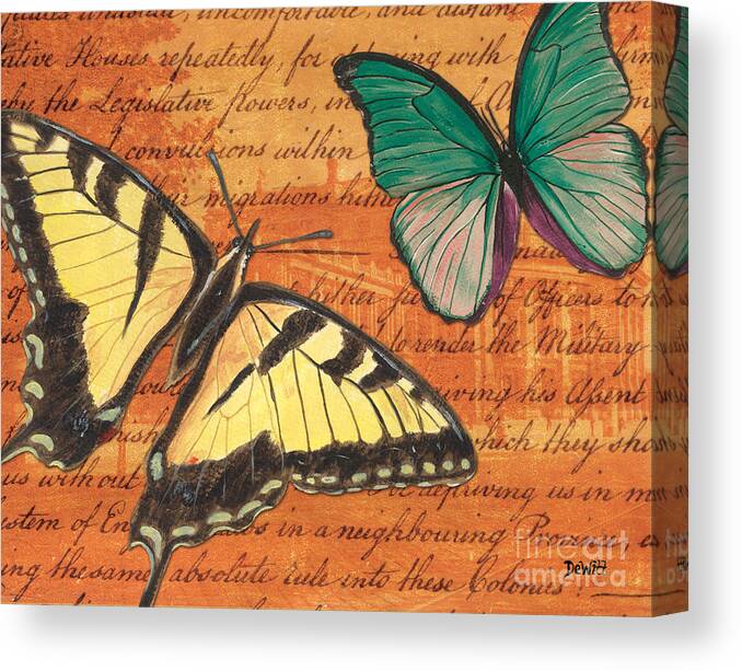 Butterfly Canvas Print featuring the mixed media Le Papillon 3 #1 by Debbie DeWitt