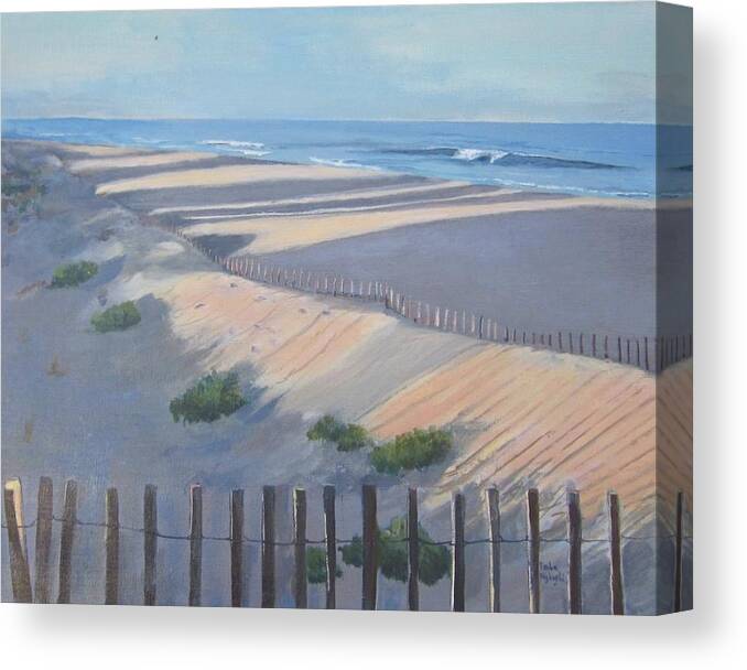 Sea Isle Canvas Print featuring the painting Long Shadows by Paula Pagliughi