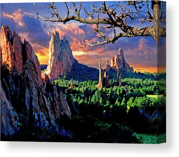 Colorado Springs Canvas Print featuring the photograph Morning Light at the Garden of the Gods #1 by John Hoffman