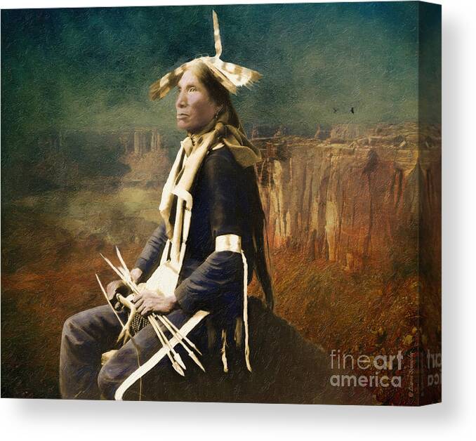 Native_american Canvas Print featuring the photograph Native Honor by Lianne Schneider