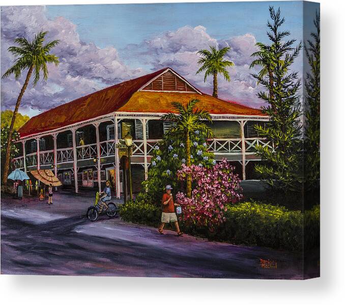 Building Canvas Print featuring the painting Pioneer Inn Lahaina by Darice Machel McGuire