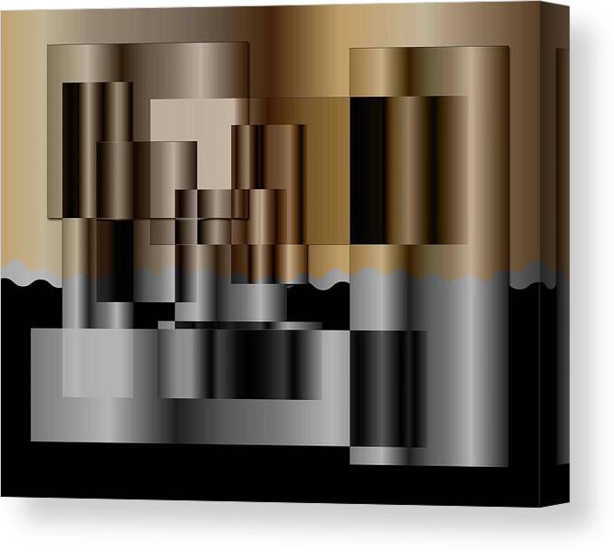 Digital Canvas Print featuring the digital art Pipes by Iris Gelbart