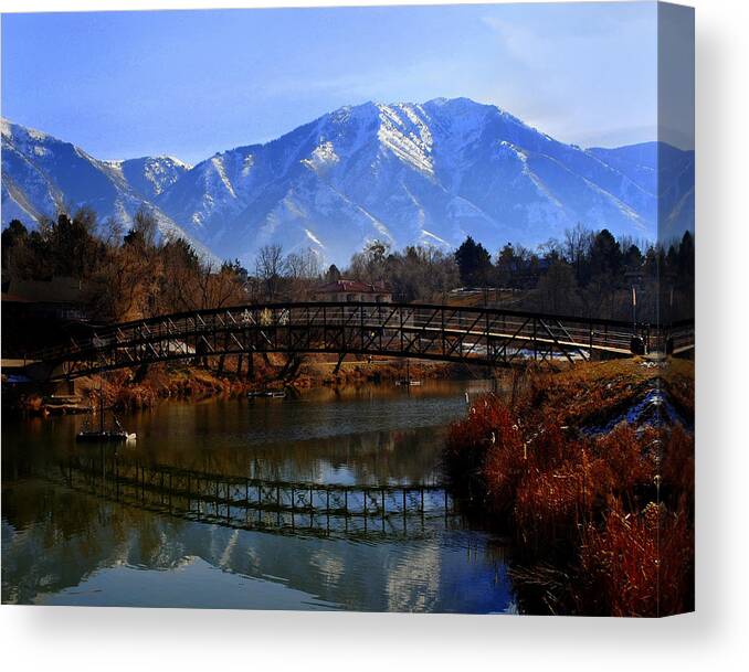 Salem Canvas Print featuring the photograph Salem Pond Bridge Utah #1 by Nathan Abbott