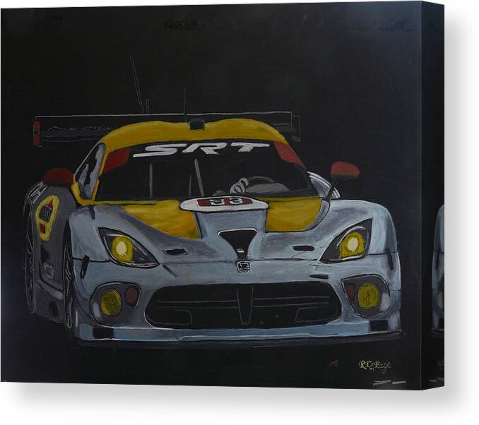 Srt Canvas Print featuring the painting SRT Dodge Viper GTS-R #1 by Richard Le Page