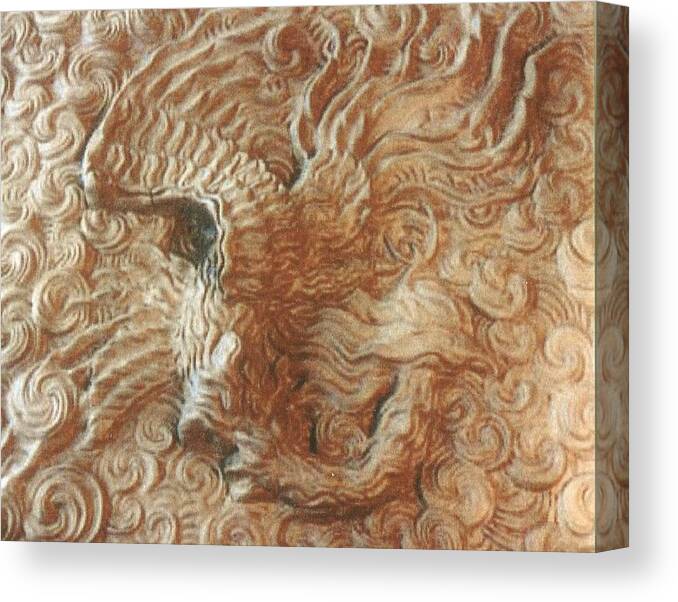 Ceramic Sculpture Canvas Print featuring the ceramic art The Phoenix #1 by Charles Lucas