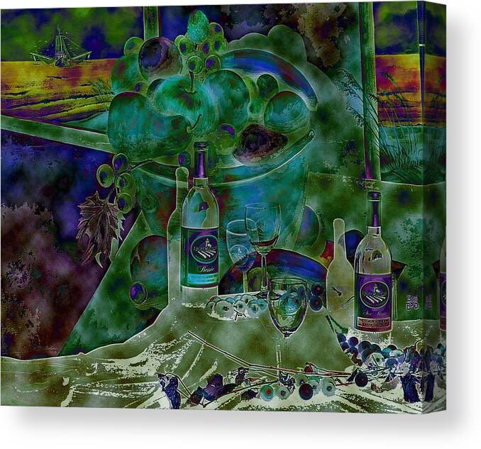  Canvas Print featuring the painting Wine A Little #1 by Virginia Bond