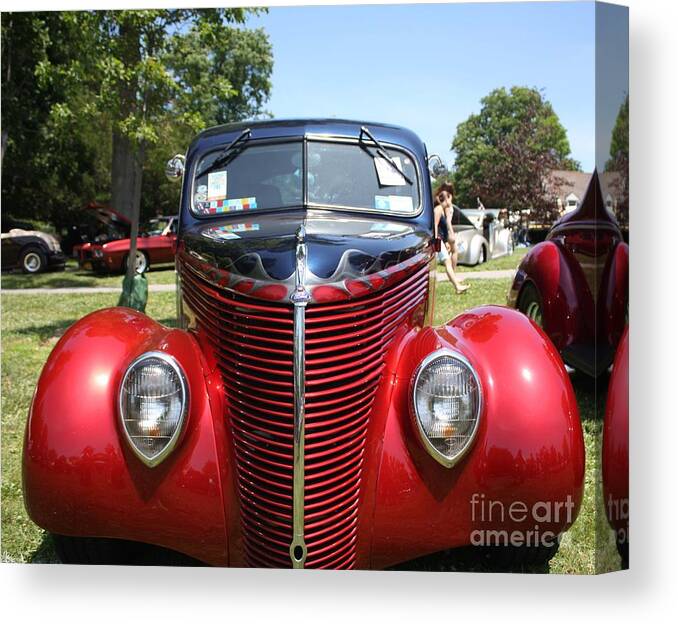 1938 Ford Two Door Sedan Canvas Print featuring the photograph 1938 Ford Two Door Sedan Front View by John Telfer