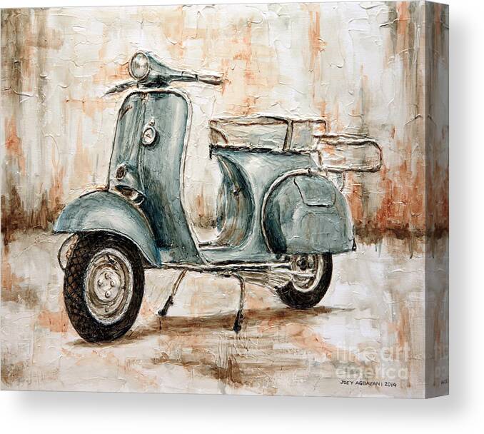1959 Canvas Print featuring the painting 1959 Douglas Vespa by Joey Agbayani