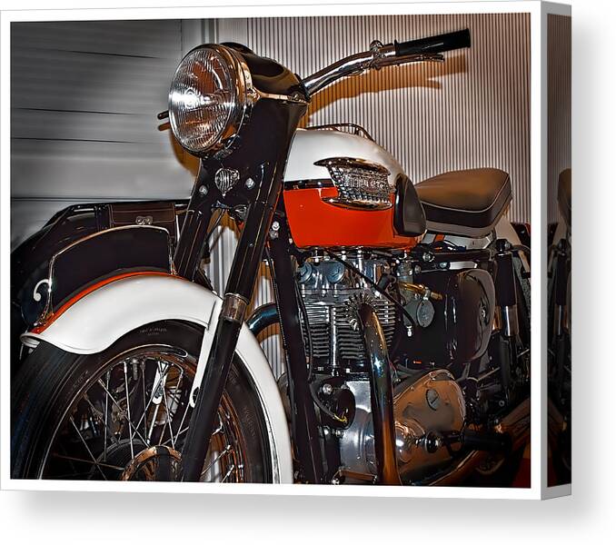 Motorcycle Canvas Print featuring the photograph 1959 Triumph Motorcycle by Steve Benefiel