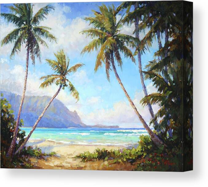 Hanalei Canvas Print featuring the painting Hanalei Bay by Jenifer Prince