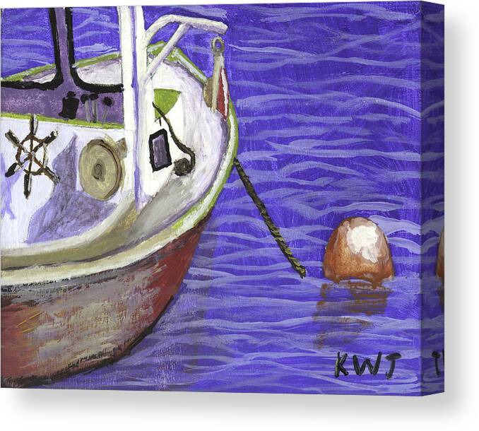 Lobster Canvas Print featuring the painting Maine Lobster Boat by Keith Webber Jr