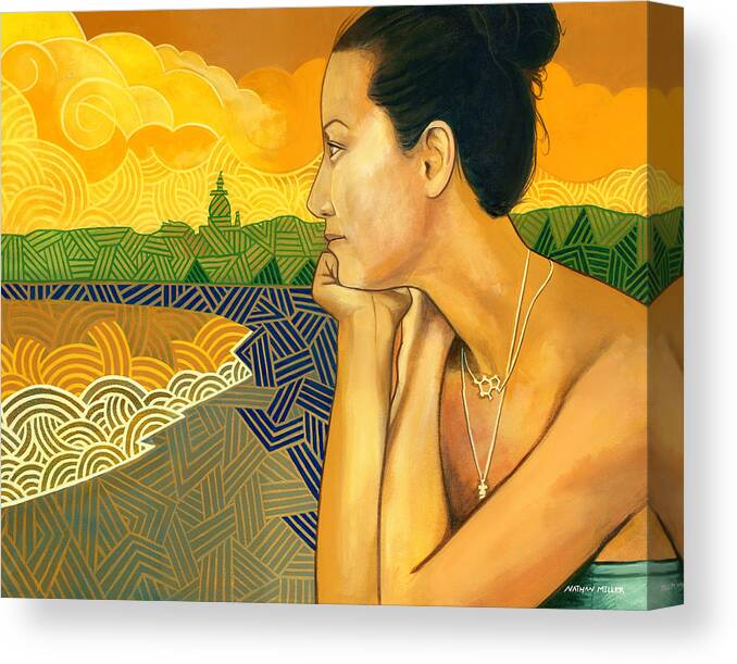 Costa Rica Canvas Print featuring the painting Nosara Sunset #1 by Nathan Miller