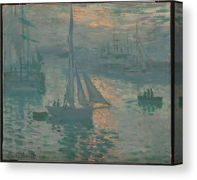 Claude Monet Canvas Print featuring the painting Sunrise #2 by Claude Monet