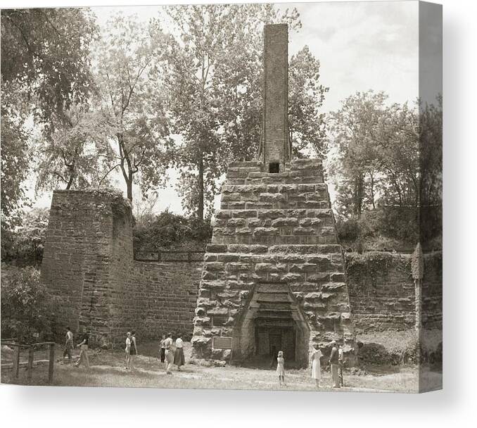 Building Canvas Print featuring the photograph Blast Furnace #25 by Hagley Museum And Archive