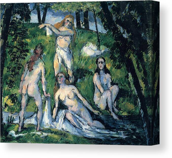  Canvas Print featuring the ceramic art Bathers by Cezanne #3 by John Peter