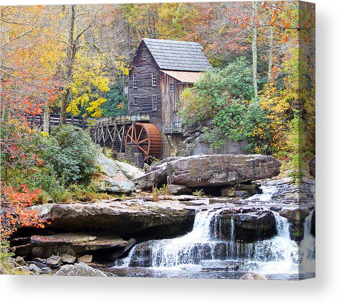 Glade Creek Grist Mill Canvas Print featuring the photograph Glade Creek Grist Mill 1 by Jack Schultz