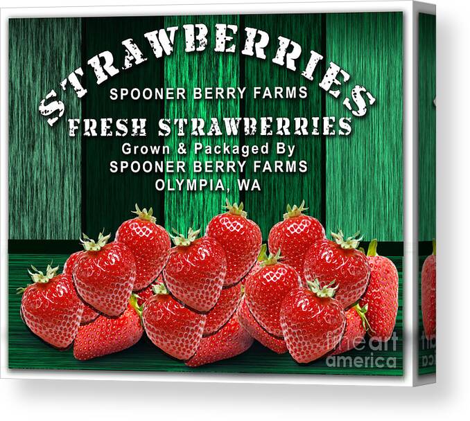 Strawberry Mixed Media Canvas Print featuring the mixed media Strawberry Farm #3 by Marvin Blaine
