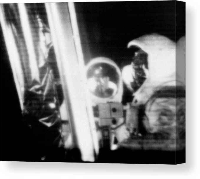 1900s Canvas Print featuring the photograph Apollo 11 Moon Landing #4 by Nasa/detlev Van Ravenswaay