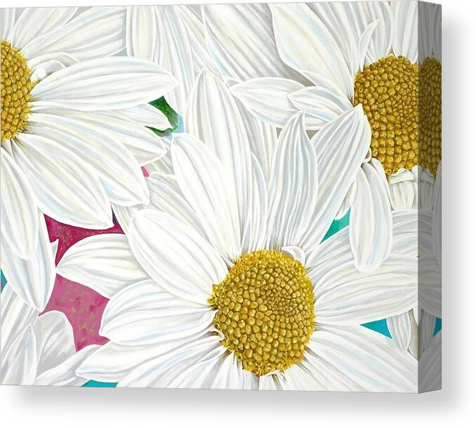 Yellow And White Flowers Canvas Print featuring the painting Julia by John Wilson