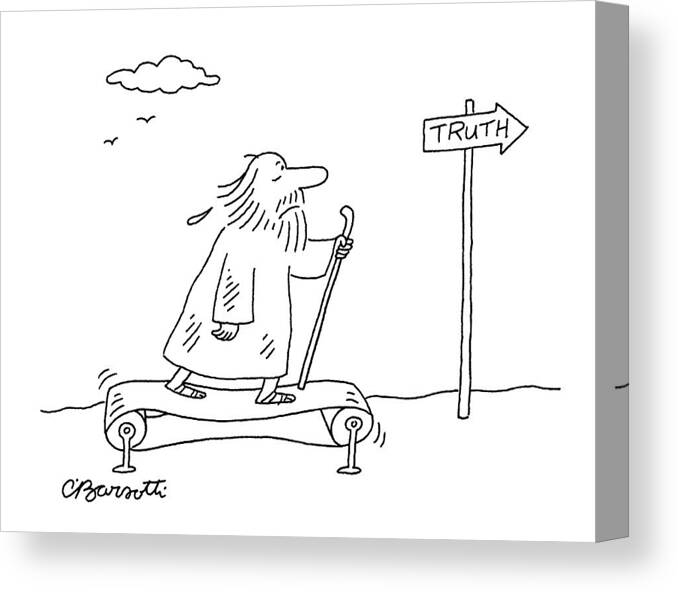 Truth Canvas Print featuring the drawing New Yorker April 16th, 2007 by Charles Barsotti