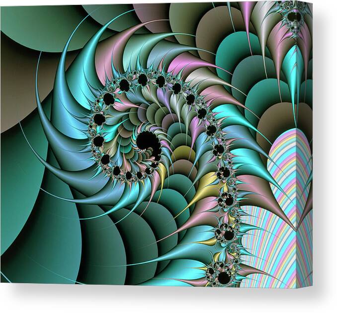 Mathematics Canvas Print featuring the photograph Computer-generated Chaos Fractal #5 by Mehau Kulyk