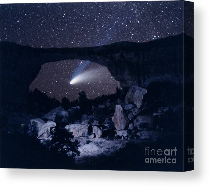 Hale-bopp Canvas Print featuring the photograph Hale-bopp Comet #5 by John Chumack