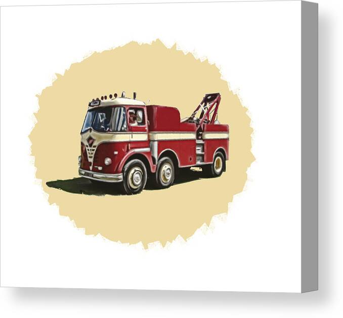 Towtruck Canvas Print featuring the photograph 50s Towtruck by Mark Callanan